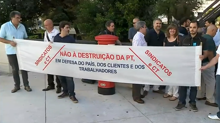 Protesto dos trabalhadores da PT