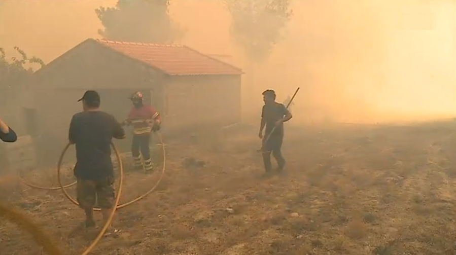 Incêndio florestal ameaça vila Chã