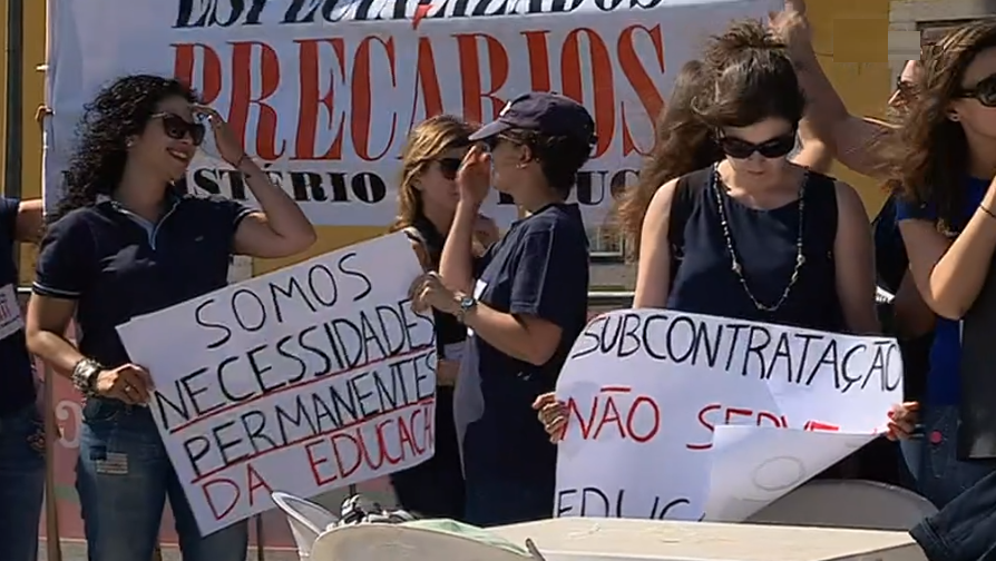 Manifestação de trabalhadores precários