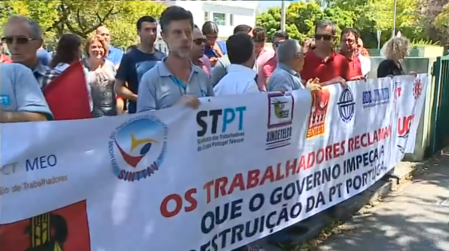 Protesto dos trabalhadores da PT
