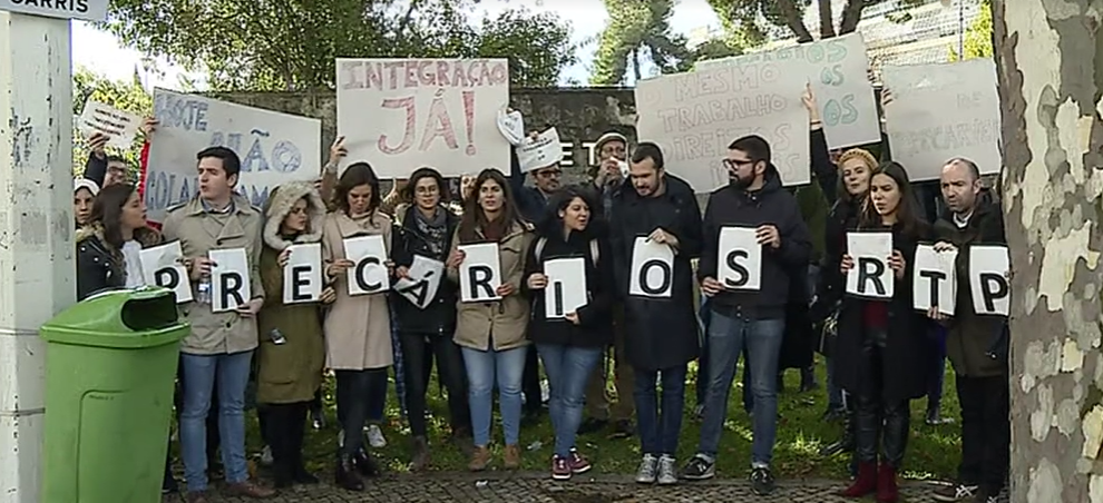 Precários em protesto na RTP