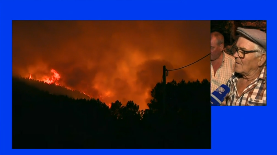 Incêndio florestal em Sabrosa