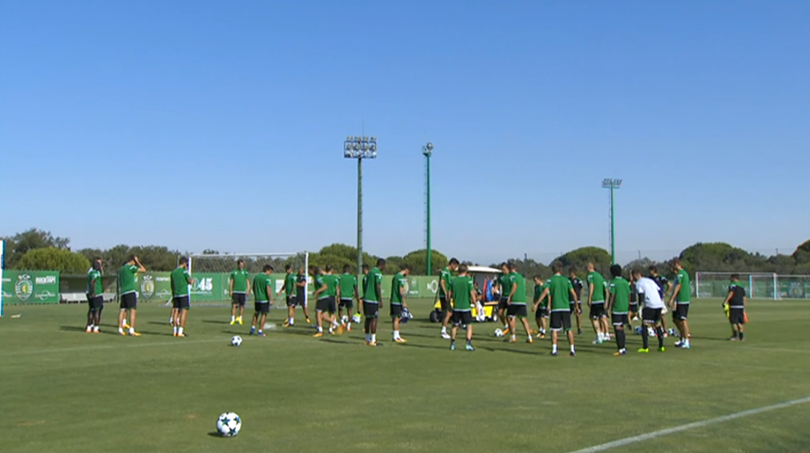 Futebol: treino do Sporting Clube de Portugal