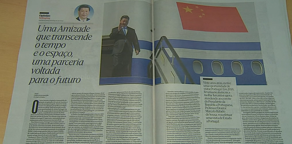 Artigo de Xi Jin-Ping no Diário de Notícias