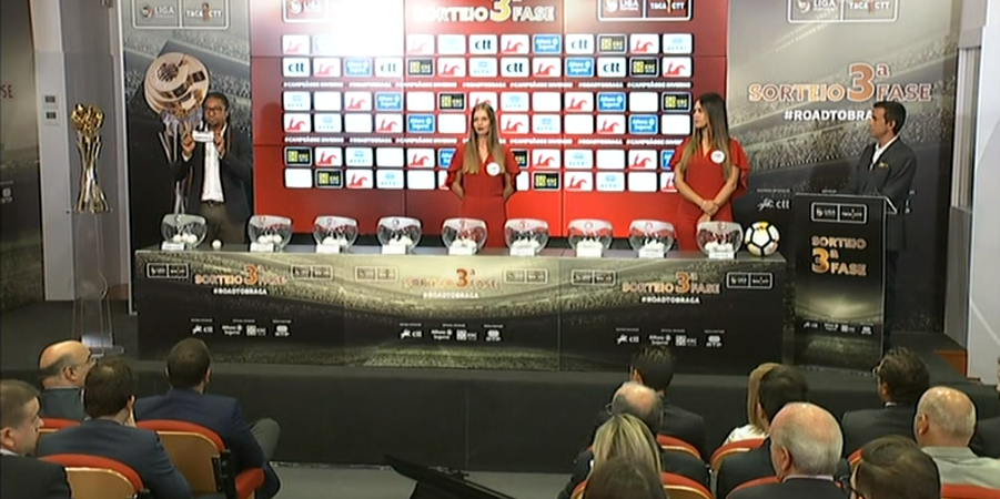 Cerimónia de sorteio da Taça da Liga CTT