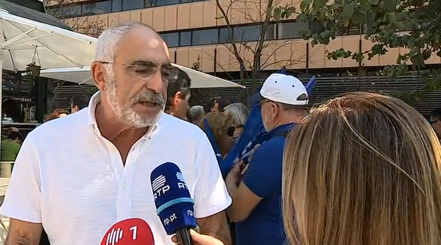 Manifestação dos trabalhadores da PT