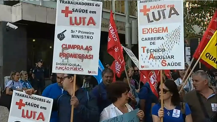 Manifestação dos auxiliares de saúde em Lisboa
