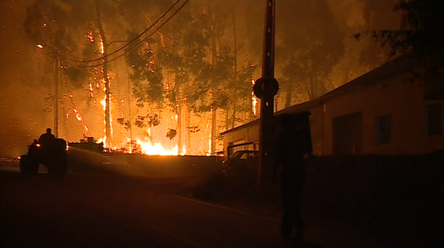 Incêndio florestal em  Monção