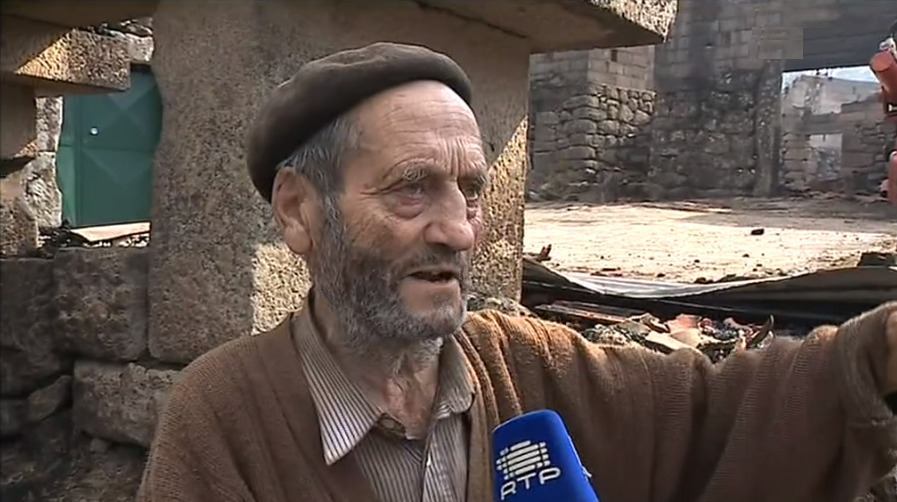 Sobrevivente do incêndio florestal em Covelo