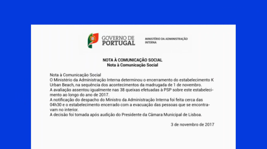 Fecho da discoteca “Urban Beach”