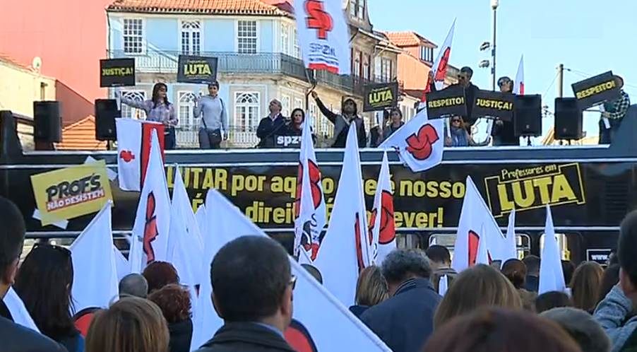 Professores em protesto