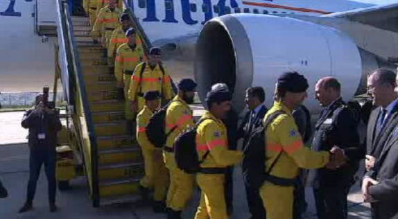 Chegada da equipa multidisciplinar a Lisboa