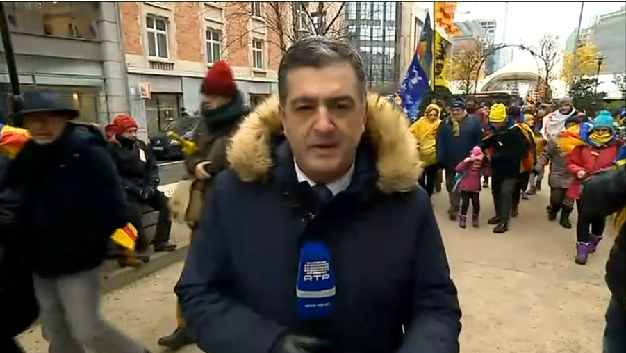 Manifestação de catalães em Bruxelas