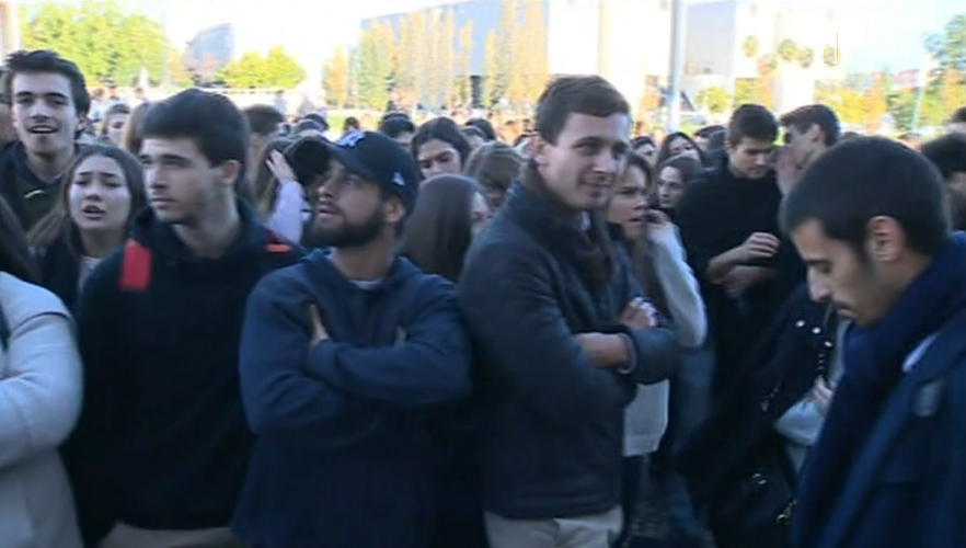 Protesto dos estudantes da Faculdade de Direito em Lisboa