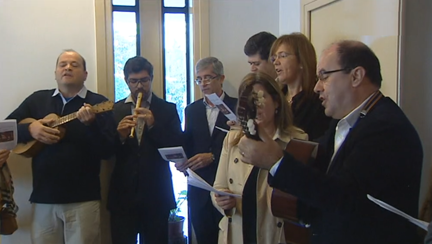 Cumprimentos ao Bispo da diocese do Funchal