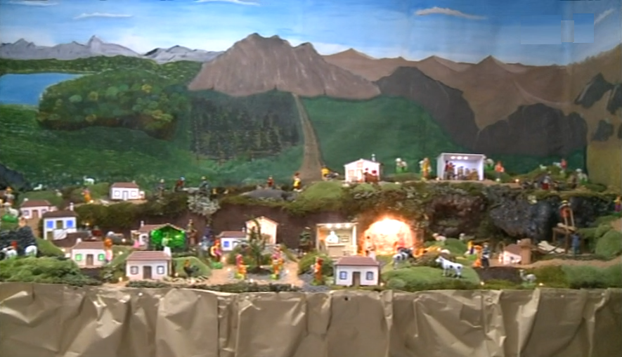 Presépio movimentado em Santa Maria