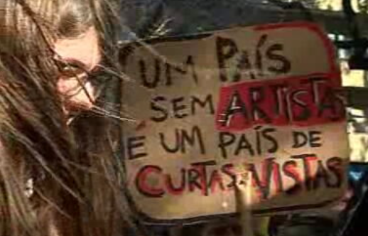 Protesto de professores e alunos do ensino artístico