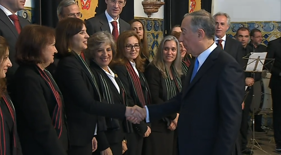 Presidente da República recebe cumprimentos dos funcionários do Palácio de Belém