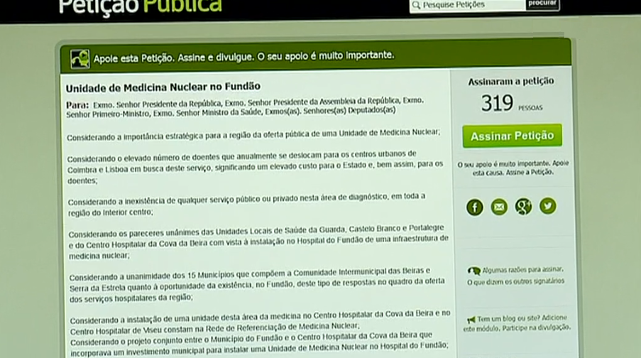 Abaixo-assinado para instalação de medicina nuclear no hospital