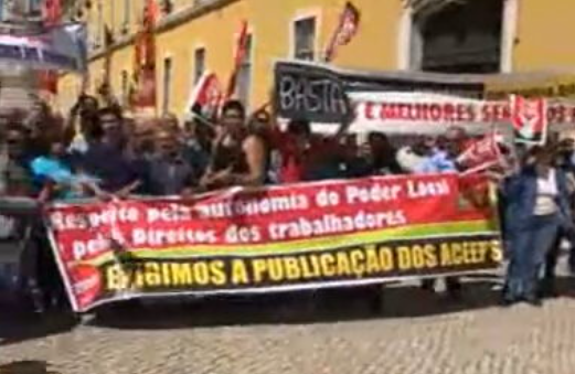 Manifestação de protesto dos trabalhadores da administração local
