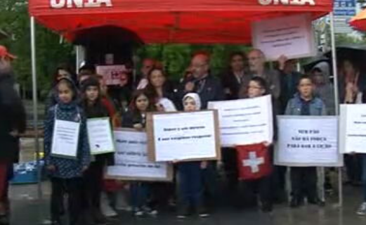 Manifestação de professores na Suíça