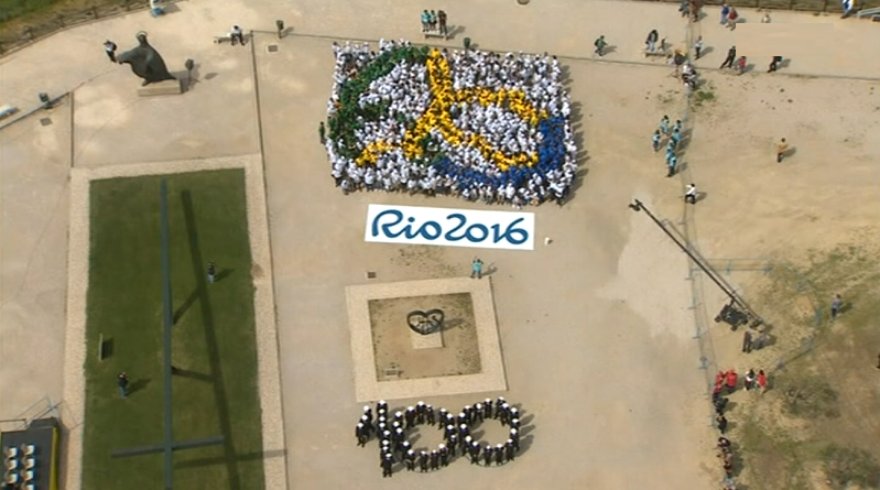 Logotipo humano dos Jogos Olímpicos Rio 2016 em Almada