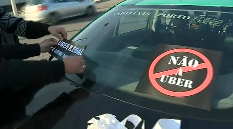 Protesto dos taxistas no Porto