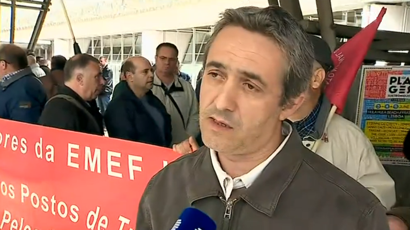 Trabalhadores da EMEF em protesto