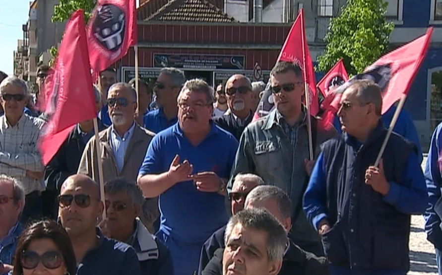 Protesto dos trabalhadores da EMEF