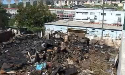 Incêndio em zona urbana