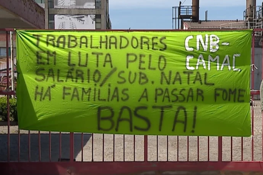 Protesto dos trabalhadores da empresa CAMAC