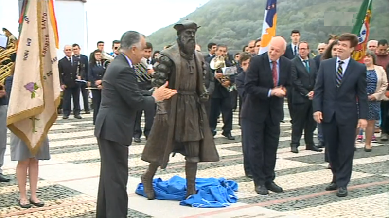 Inauguração da estátua de Vasco da Gama na Ilha Terceira