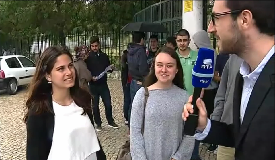 Reação de alunos ao exame de Português