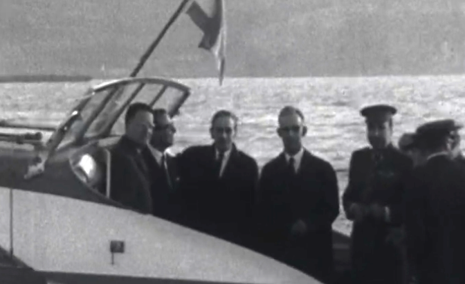 Visita de Agustín Muñoz Grandes à Ponte Sobre o Tejo