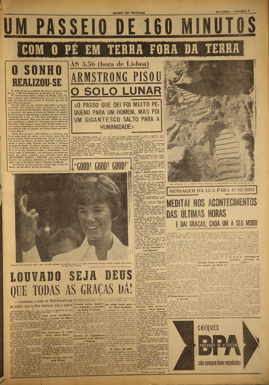 Foto: Cortesia Biblioteca Nacional Portuguesa/DR Jornal "Diário de Notícias" (21 julho 1969)