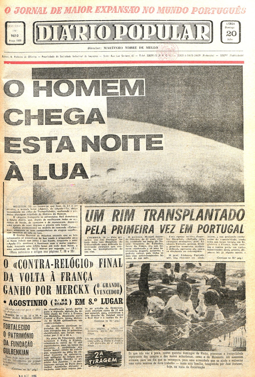 Foto: Cortesia Biblioteca Nacional Portuguesa/DR Jornal "Diário Popular" (20 julho 1969)