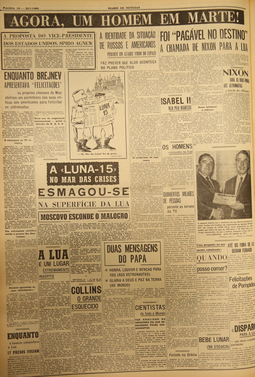 Foto: Cortesia Biblioteca Nacional Portuguesa/DR Jornal "Diário de Notícias" (22 julho 1969)