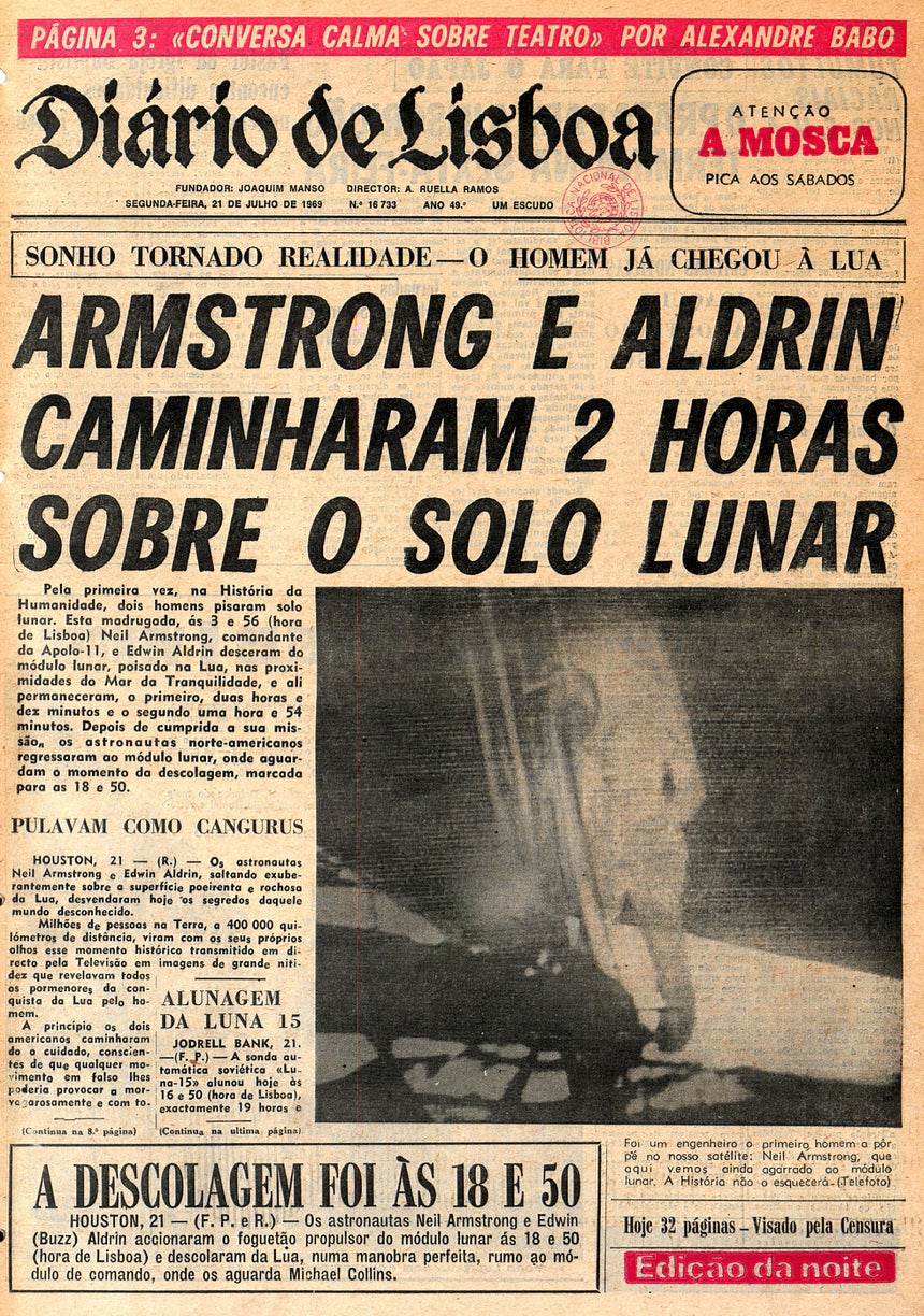 Foto: Cortesia Biblioteca Nacional Portuguesa/DR Jornal "Diário de Lisboa" (21 julho 1969)