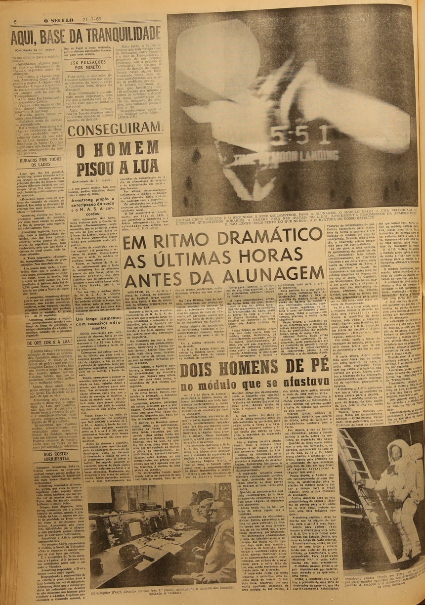 Foto: Cortesia Biblioteca Nacional Portuguesa/DR Jornal "O Século" (21 julho 1969)