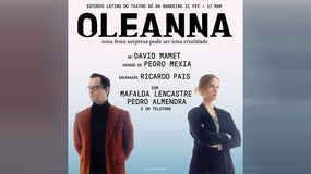 Imagem de “Oleanna” de David Mamet no Teatro Sá da Bandeira