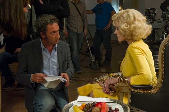 Paolo Sorrentino e Jane Fonda, durante a rodagem de "A Juventude"