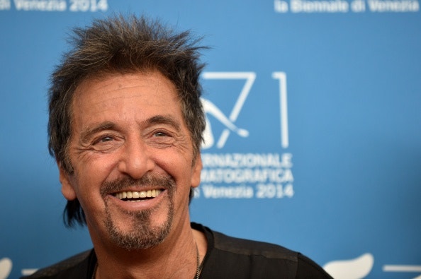 A satisfação de Al Pacino durante a sessão fotográfica no Festival de Veneza.