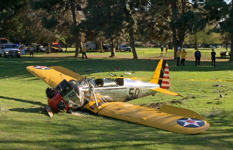 A Ryan Aeronautical ST3KR de 1942 (II Guerra Mundial) no campo de golfe em Mar Vista, California.