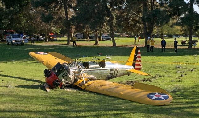 A Ryan Aeronautical ST3KR de 1942 (II Guerra Mundial) no campo de golfe em Mar Vista, California.