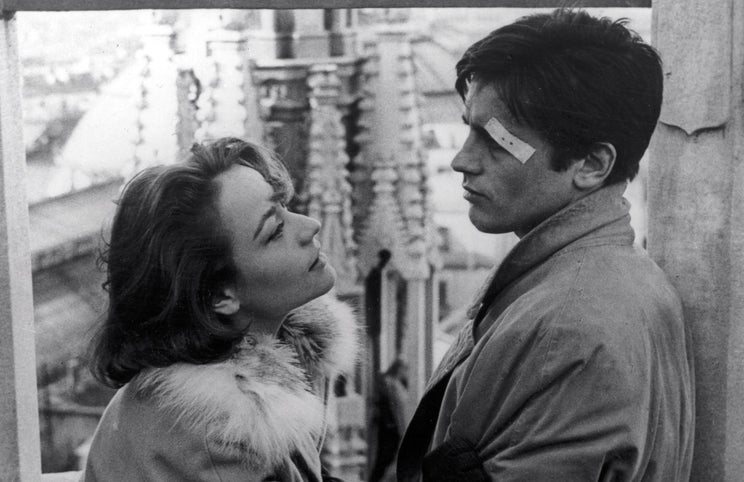 Annie Girardot e Alain Delon filmados por Luchino Visconti em 