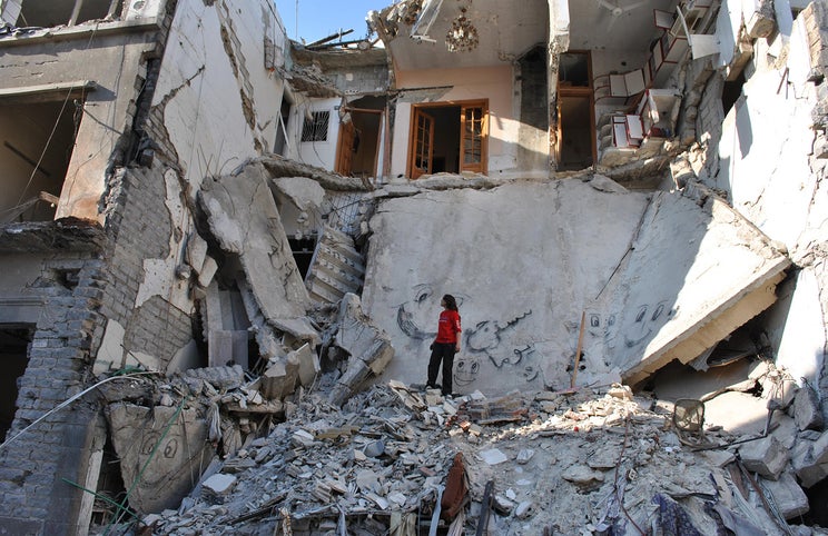 A destruição provocada pela guerra civil na Síria está em muitas imagens de 