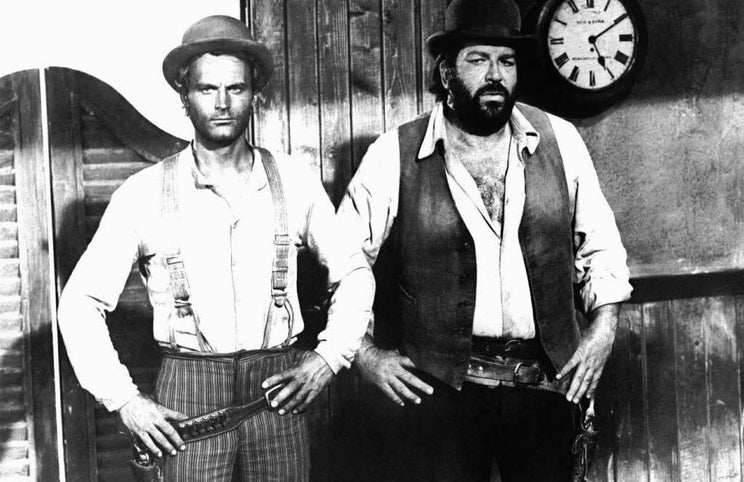 Bud Spencer com Terence Hill: a dupla popular do western spaghetti dos anos 70.