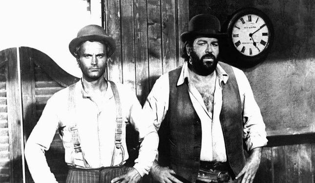 Bud Spencer com Terence Hill: a dupla popular do western spaghetti dos anos 70.