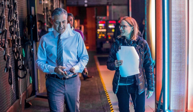 George Clooney e Jodie Foster durante a rodagem de 