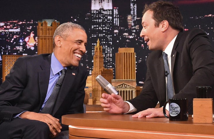 Barack Obama e Jimmy Fallon na edição de 9 de Junho de 